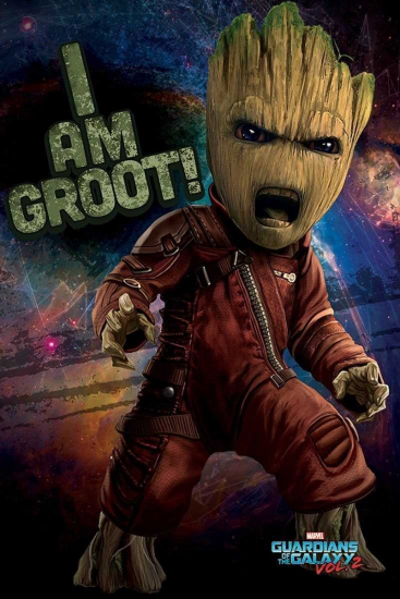 GUARDIANS OF THE GALAXY Vol 2 - poster Angry Groot