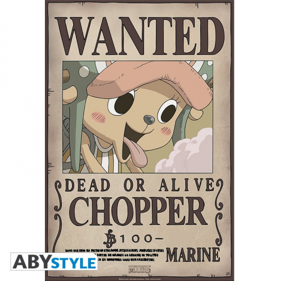 ONE PIECE - Poster plastifie Wanted Chopper New (432)