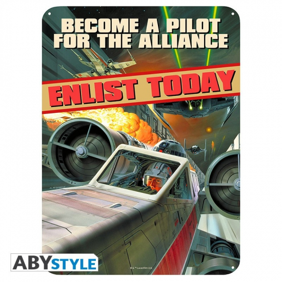 STAR WARS- Plaque métal Become a pilot