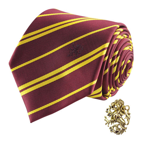 Harry Potter - Cravate deluxe Gryffindor avec pin's