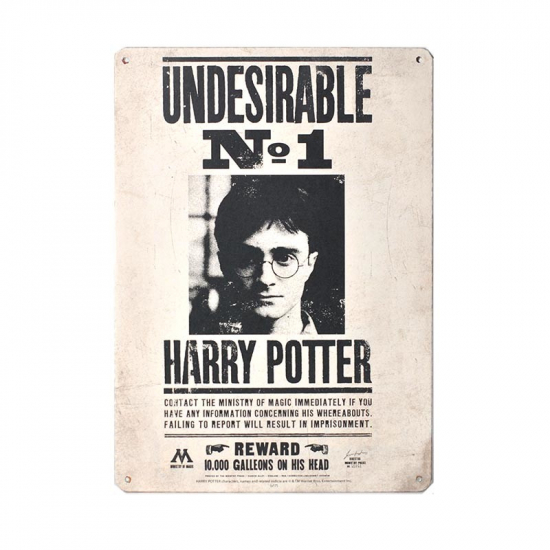 Harry Potter - Plaque métal 21 X15 Undesirable N°1