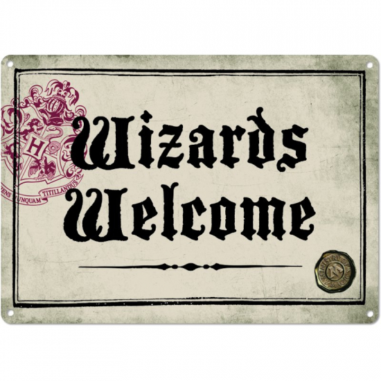 Harry Potter - Plaque métal 21 X15 Wizards Welcome