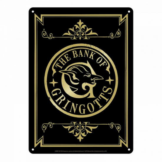 Harry Potter - Plaque métal 21 X15 Bank of Gringotts