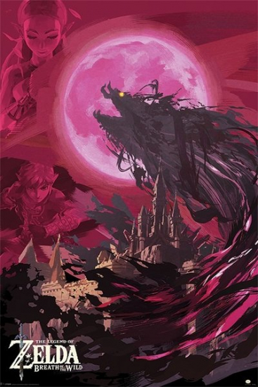 ZELDA BREATH OF THE WILD - Poster Ganon Blood Moon