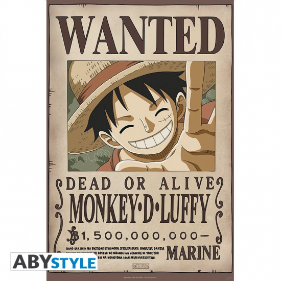 ONE PIECE - Poster grand format wanted Luffy