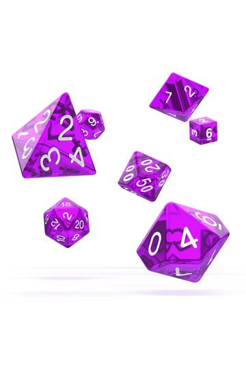 Set de 7 dés - Translucent Purple / White
