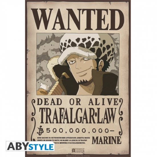 ONE PIECE - Poster plastifié WANTED Trafalgar Law (639)