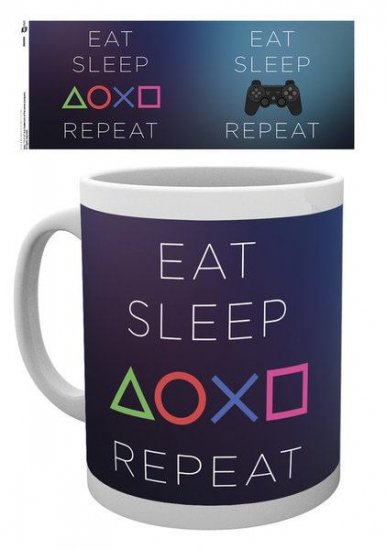 Playstation - Mug porcelaine Eat sleep repeat
