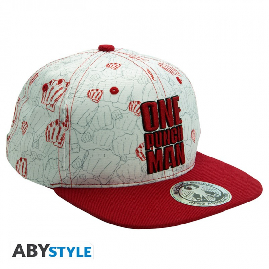 One Punck Man - Casquette snapback beige et rouge Poings
