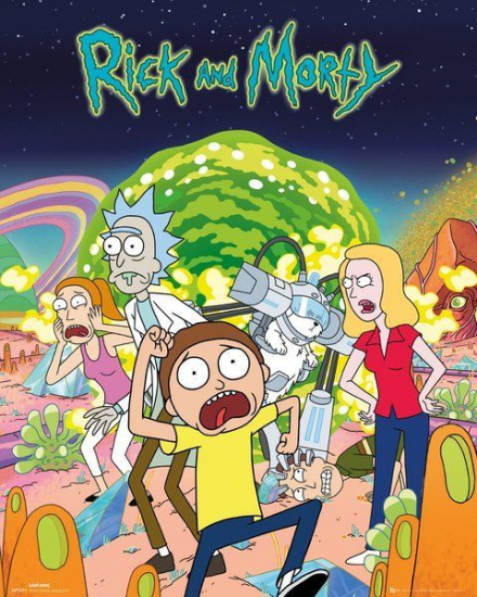 Rick and Morty - Poster petit format Groupe panique