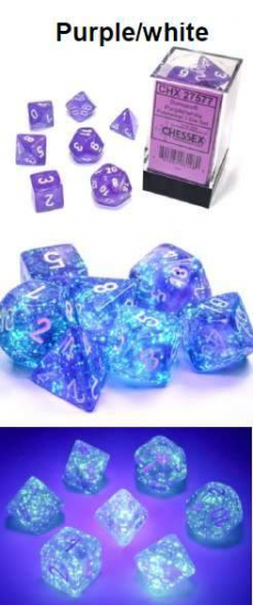 Set de 7 Dés - Borealis Purple/White Luminary