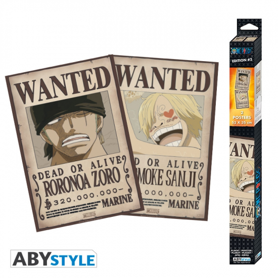 One Piece - Set de 2 petits posters Wanted Zoro & Sanji (52 x 38 cm)