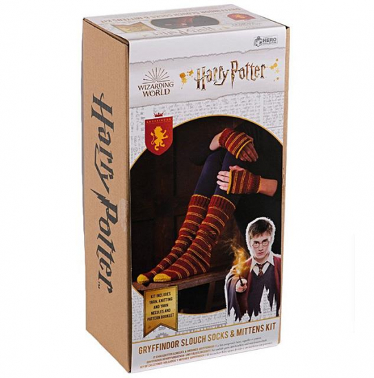 Harry Potter - Kit de chaussettes et mitaines à tricoter Gryffondor