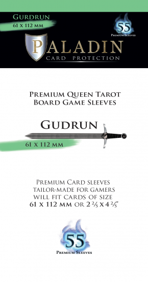 Protèges cartes JdS Paladin - Gudrun premium Queen tarot 61x112mm x55