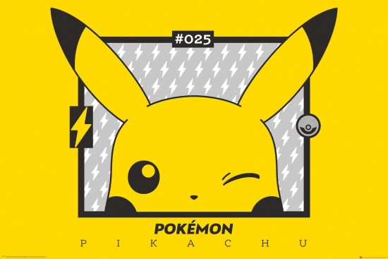 Pokémon - Poster grand format Pikachu clin d'oeil