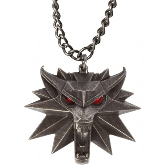 The Witcher - Pendentif + chainette Wolf medaillon lumineux
