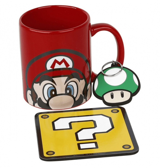 Super Mario - Coffret Mug + dessous de verre + porte clef