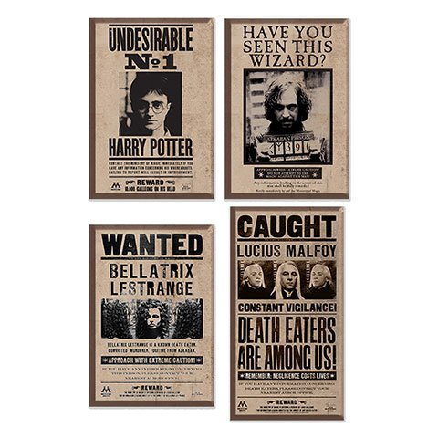 Harry Potter - Set de 4 magnets Wanted posters
