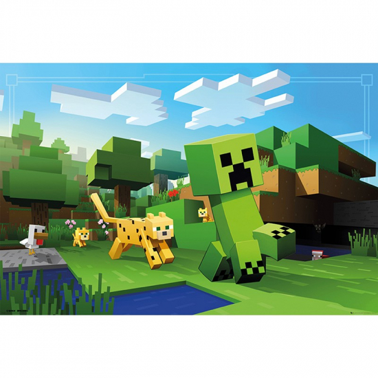 Minecraft - Poster grand format La chasse de l'ocelot