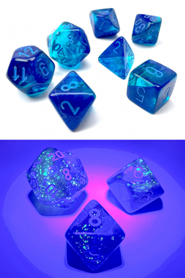 Set de 7 dés - Gemini Blue-Blue/light blue Luminary