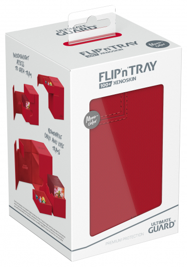 Deck box Ultimate guard - Flip'n'Tray 100+ XenoSkin monocolor rouge