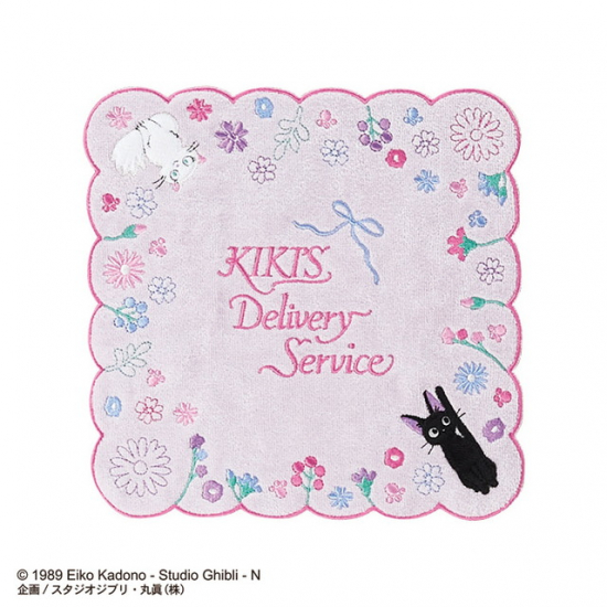 Ghibli - Mini serviette 'Fleurs roses' (Kiki la petite sorcière)