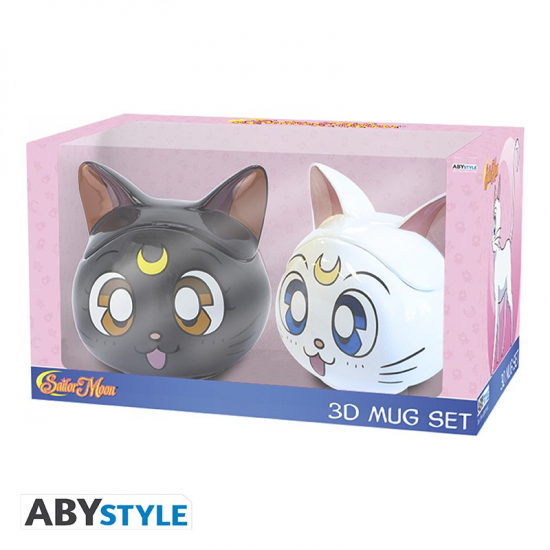 Sailor Moon - Coffret cadeau 3D mugs Luna & Artemis