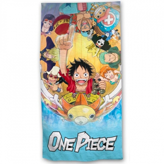 One Piece - Serviette de plage Luffy et l'équipage sur le Thousand Sun