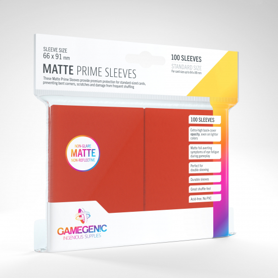 Gamegenic - Protège carte standard Matte prime x100 rouge