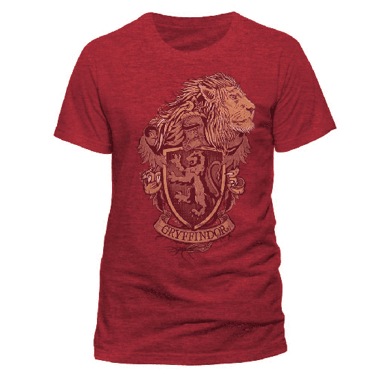 HARRY POTTER - Tshirt rouge Gryffindor Crest And Lion CID Taille X